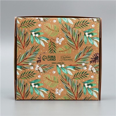 Коробка под 9 конфет «С Новым годом», эко, 14.5×14.5×3.5 см