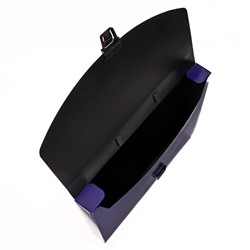 Папка-портфель А4 на замке, Calligrata TOP Deluxe, 1 отделение, пластиковая, 700 мкм, черничная