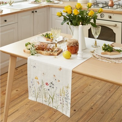 Дорожка на стол «Этель» Wild flowers, 40×149 см, 100% хлопок, репс 220 г/м²