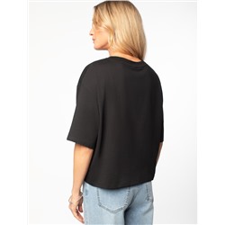 Укороченная футболка силуэта овер-сайз