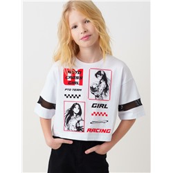 Фуфайка трикотажная для девочек (футболка)