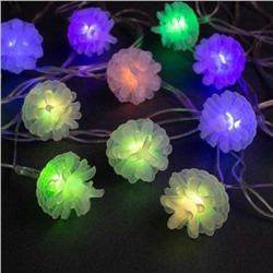 Гирлянда елочная "Шишки сосновые" разноцветная 5м