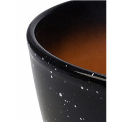 Горшок для цветов «Гранит», 8 л, d=29.5 см, h=33 см, керамика, с поддоном, чёрный