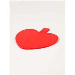 Зеркало карманное «Сердце», 8.4×9.5 см, в чехле из искусственной кожи, красное