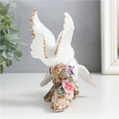 Фигурка керамика «Голуби на цветочной ветке», 12 см