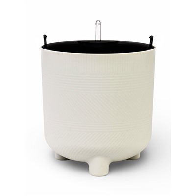 Кашпо для цветов «Шэнк», 6.5 л, d=21.7 см, h=22.5 см, пластиковое, с автополивом, со вставкой, белое