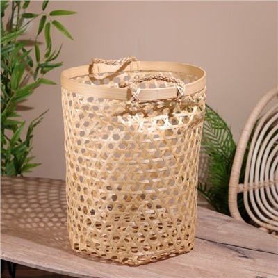 УЦЕНКА Корзина плетёная, 35×35×45 см, бамбук