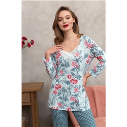 Комплект жен: фуфайка(футболка) д/рук, брюки Mia Cara SS23WJ333 Blueberry Night