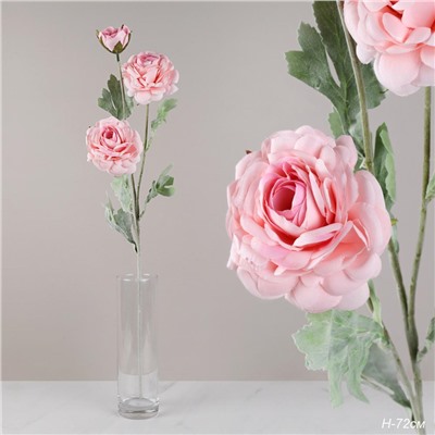 Цветок искусственный Ранункулюс розовый 72 см / RF-1571 /уп 400/