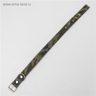 Ошейник брезентовый двухслойный «Камуфляж», 72×3.5 см, ОШ 45-60 см