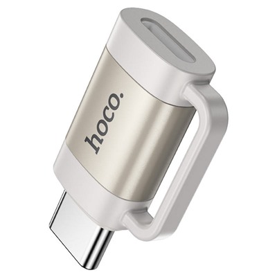 Переходник Lightning (м) - Type-C (п) Hoco UA31E 3см (gray)