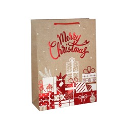 Пакет подарочный 31х42х12см Новый год / 6581ХL /уп 12/300/210 г