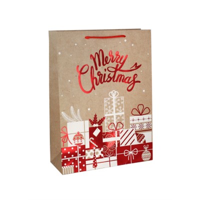 Пакет подарочный 31х42х12см Новый год / 6581ХL /уп 12/300/210 г