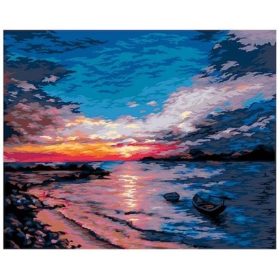 Картина по номерам 40х50 см "Закат на побережье" живопись с красками и кистью PNB/PL-050 ФРЕЯ