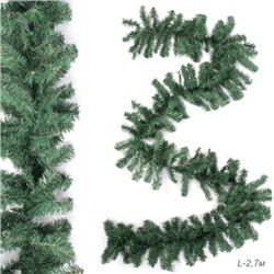 Гирлянда из елочных веток искусственная 2,7 метра 200 веток 24 см ширина+ШИШКИ набор  / WA-200 / уп 40/Новый год