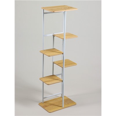 Подставка для цветов Greengo, 6 полок, 36×23×106 см, напольная, каркас металл, полки МДФ, белая