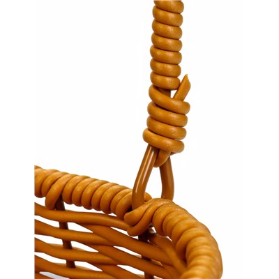 Корзина плетёная для хранения, 21×13×17 см, ручка h=13 см, коричневая