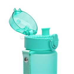 Бутылка "Pastel" 400 мл, 18x6,5 см, пластиковая, с диффузором, матовая, бирюзовая, с нескользящим покрытием и текстильной петлей
