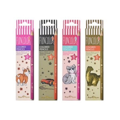 Карандаши пластиковые  6цв "FUNCOLOR" 30-0065 трехгранные Bruno Visconti