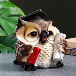 Фигурка полистоун «Сова ученая», коричневая, 18×17×19 см
