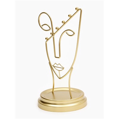 Подставка для украшений «Пол-лица», металл под золото, h=26, d=13