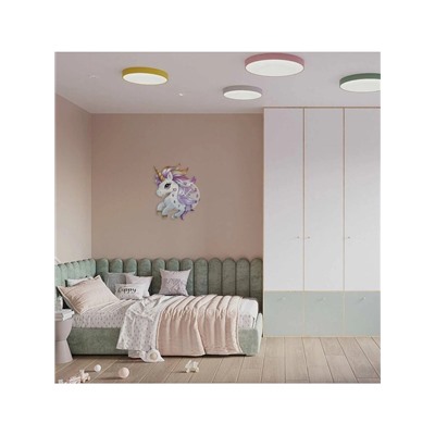 Часы настенные Gelato, единорог, интерьерные, детские, бесшумные, плавный ход, d=33.5 см