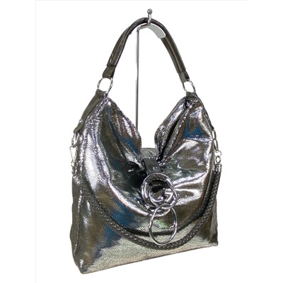 Женская сумка из искусственной кожи, цвет серебро