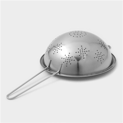 Дуршлаг Доляна, 900 мл, d=18 см, толщина 0.3 мм, длинная ручка, нержавеющая сталь