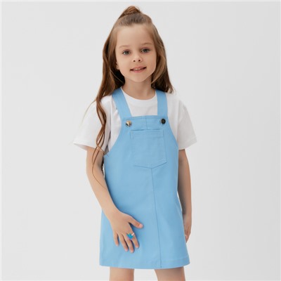 Сарафан джинсовый KAFTAN, размер 32 (110-116 см), голубой