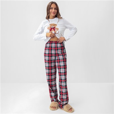 Пижама новогодняя женская (лонгслив, брюки) KAFTAN Сhristmas time, размер 44-46