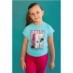 Футболка 22468 Barbie кор. рукав (Мятный)