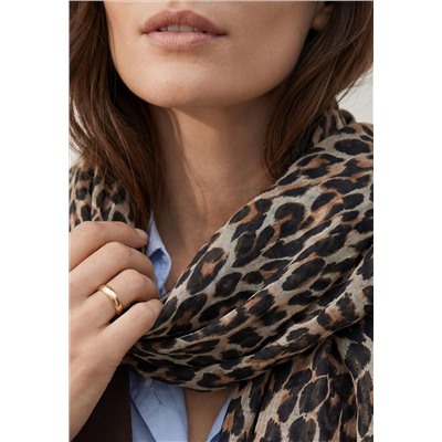 600999 Женский палантин, анималистичный принт