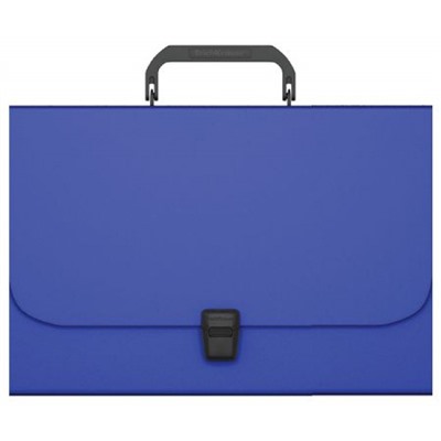 Портфель пластиковый А4 Matt Classic синий с ручкой и замком 50435 ErichKrause