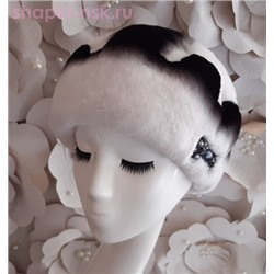 Волна бантик-бисер кролик Берет женский (56-58)