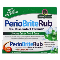 Nature's Answer, PerioBriteRub, успокаивающий гель для зубов и десен, прохладная мята, 0,5 унции (14,2 г)