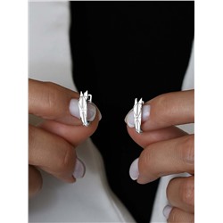 Серьги из серебра родированные С5465р