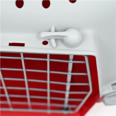 Переноска для животных, 47×30×35 см, вес до 9 кг, пластик, красная