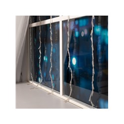 Гирлянда «Водопад» 2×1.5 м, IP20, прозрачная нить, 400 LED, свечение синее, 8 режимов, 220 В