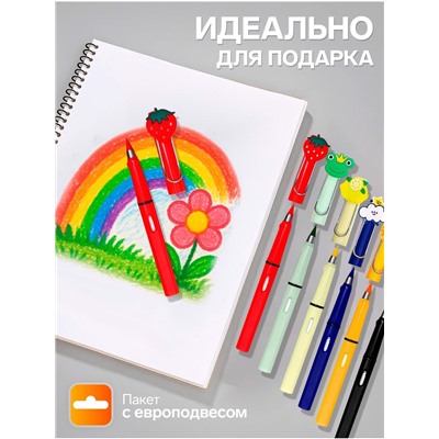 Набор цветных карандашей Calligrata, 6 цветов, вечные, резиновый декор