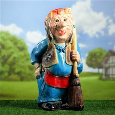 Садовая фигура из гипса «Бабка-Ёжка стоя», 33×35×65 см, МИКС