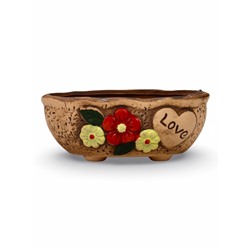 Декоративный горшок для цветов LOVE, 17×11.5×7 см, керамический, Greengo