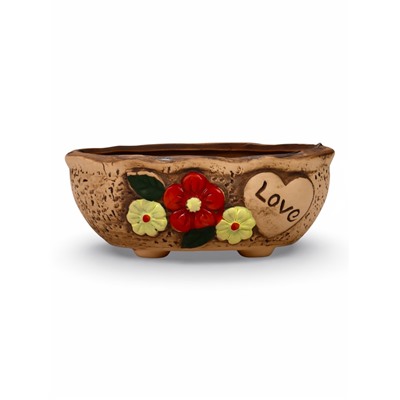 Декоративный горшок для цветов LOVE, 17×11.5×7 см, керамический, Greengo