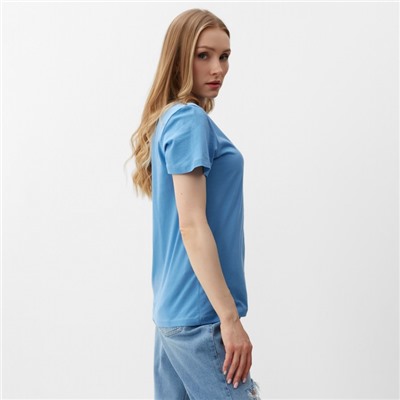 Футболка женская Be Friends, голубая, размер 44