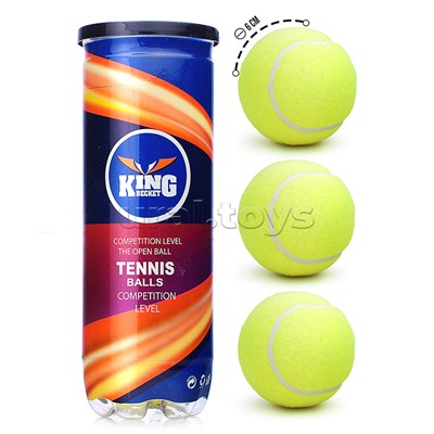 Набор мячей для большого тенниса (3 шт.) в тубусе
