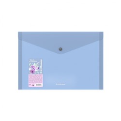 Папка  4 отд. на кнопке А4 61161 Matt Pastel Bloom 61161 прозрачная, ассорти ErichKrause