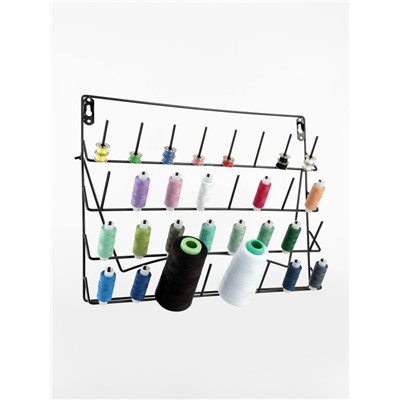 Органайзер-стойка для ниток, настенная/настольная, с подставкой, 40×31 см, чёрный