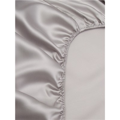 Простыня на резинке 2-спальная SL Home Tencel, 160×200+30 см, светло-серая, тенсель