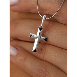 Подвеска из серебра с нат.шпинелью родированная 925 пробы 7-06рч416