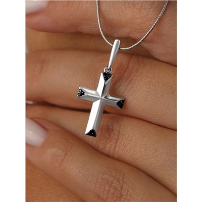 Подвеска из серебра с нат.шпинелью родированная 925 пробы 7-06рч416