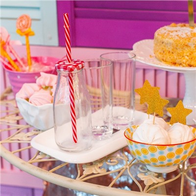 Бутыль «Лаконичность», 350 мл, с крышкой и трубочкой, 6.5×15.5 см, стекло